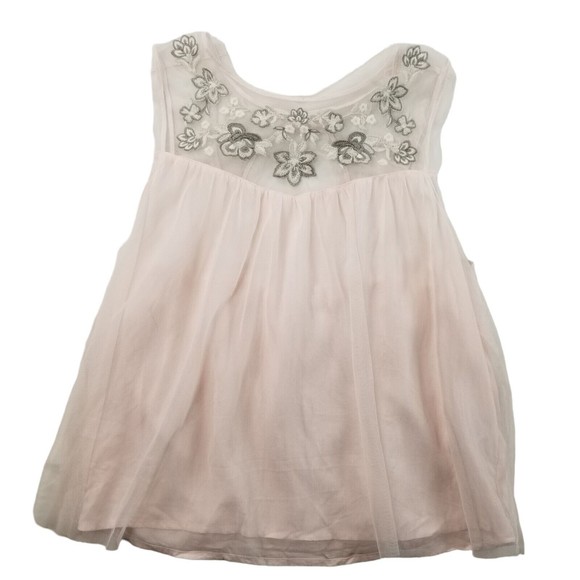 Hollister Babydoll Layered Tank Top Womens M Pink Embroidered Sleeveless Top - Picture 11 of 16